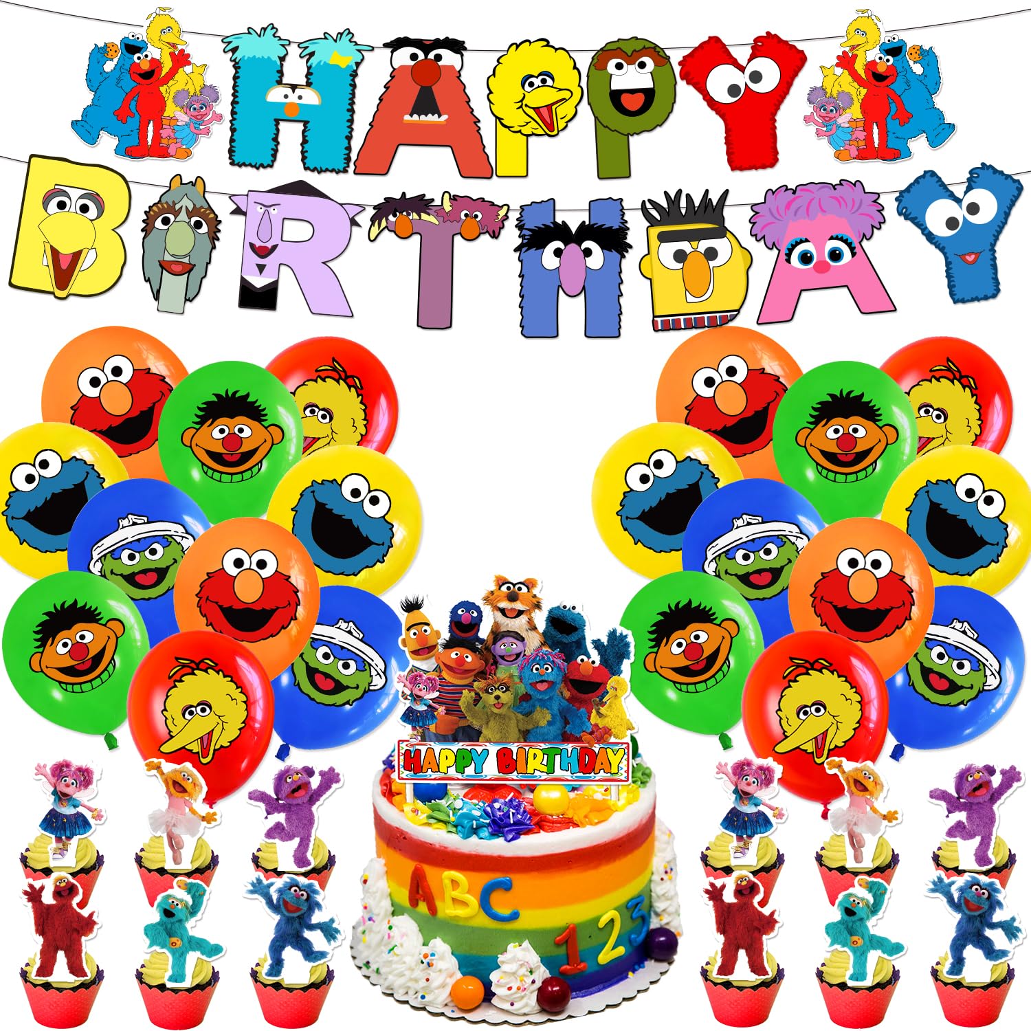 Amazon.co.jp: セサミストリート 誕生日 飾り付け パーティー セット